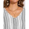 imageAllegra K Tops for Womens Summer Boho V Neck Print Chiffon Top Smocked Batwing Dolman Sleeve BlousesWhite Black