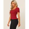 imageAllegra K Victorian Shirt for Womens Sweetheart Neck Puff Sleeve Halloween Lace Up Gothic BlouseBurgundy