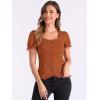 imageAllegra K Victorian Shirt for Womens Sweetheart Neck Puff Sleeve Halloween Lace Up Gothic BlouseCaramel