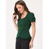 imageAllegra K Victorian Shirt for Womens Sweetheart Neck Puff Sleeve Halloween Lace Up Gothic BlouseDark Green
