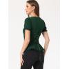 imageAllegra K Victorian Shirt for Womens Sweetheart Neck Puff Sleeve Halloween Lace Up Gothic BlouseDark Green