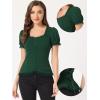 imageAllegra K Victorian Shirt for Womens Sweetheart Neck Puff Sleeve Halloween Lace Up Gothic BlouseDark Green