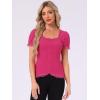 imageAllegra K Victorian Shirt for Womens Sweetheart Neck Puff Sleeve Halloween Lace Up Gothic BlouseHot Pink