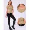 imageAllegra K Victorian Shirt for Womens Sweetheart Neck Puff Sleeve Halloween Lace Up Gothic BlouseKhaki