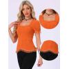 imageAllegra K Victorian Shirt for Womens Sweetheart Neck Puff Sleeve Halloween Lace Up Gothic BlouseOrange