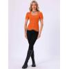 imageAllegra K Victorian Shirt for Womens Sweetheart Neck Puff Sleeve Halloween Lace Up Gothic BlouseOrange