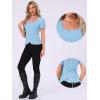 imageAllegra K Victorian Shirt for Womens Sweetheart Neck Puff Sleeve Halloween Lace Up Gothic BlouseSky Blue