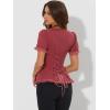 imageAllegra K Victorian Shirt for Womens Sweetheart Neck Puff Sleeve Halloween Lace Up Gothic BlouseWatermelon Red