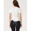 imageAllegra K Victorian Shirt for Womens Sweetheart Neck Puff Sleeve Halloween Lace Up Gothic BlouseWhite