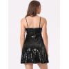 imageAllegra K Women Sequin Mini Dresses Party Club Adjustable Spaghetti Strap Festival Outfits Sparkly Disco DressBlacks