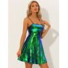 imageAllegra K Women Sequin Mini Dresses Party Club Adjustable Spaghetti Strap Festival Outfits Sparkly Disco DressGreen