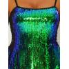 imageAllegra K Women Sequin Mini Dresses Party Club Adjustable Spaghetti Strap Festival Outfits Sparkly Disco DressGreen