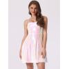 imageAllegra K Women Sequin Mini Dresses Party Club Adjustable Spaghetti Strap Festival Outfits Sparkly Disco DressPink White