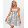 imageAllegra K Women Sequin Mini Dresses Party Club Adjustable Spaghetti Strap Festival Outfits Sparkly Disco DressSilver