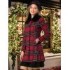 imageAllegra K Womens Buffalo Checks Shacket Button Down Peter Pan Collar Long Winter Plaid CoatRed