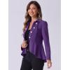 imageAllegra K Womens Casual Jacket Steampunk High Low Hem Open Front Long Sleeves Work Peplum BlazerDark Purple