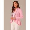 imageAllegra K Womens Casual Jacket Steampunk High Low Hem Open Front Long Sleeves Work Peplum BlazerPink