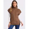 imageAllegra K Womens Casual Turtleneck Sweaters Mock Neck Twist Sleeveless Vests Knit Pullover Sweater VestBrown