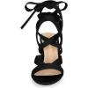 imageAllegra K Womens Crisscross Chunky Heel Lace Ups SandalsBlack