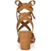 imageAllegra K Womens Crisscross Chunky Heel Lace Ups SandalsBrown