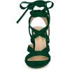 imageAllegra K Womens Crisscross Chunky Heel Lace Ups SandalsGreen