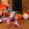 imageAllegra K Womens Crisscross Chunky Heel Lace Ups SandalsHot Pink