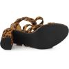 imageAllegra K Womens Crisscross Chunky Heel Lace Ups SandalsLeopard