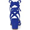 imageAllegra K Womens Crisscross Chunky Heel Lace Ups SandalsNavy Blue
