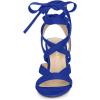 imageAllegra K Womens Crisscross Chunky Heel Lace Ups SandalsNavy Blue