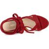 imageAllegra K Womens Crisscross Chunky Heel Lace Ups SandalsRed