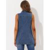 imageAllegra K Womens Denim Vest Sleeveless Button Down Waistcoat Casual Long Jean VestsBlue