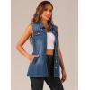 imageAllegra K Womens Denim Vest Sleeveless Button Down Waistcoat Casual Long Jean VestsDark Blue