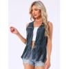 imageAllegra K Womens Fringe Vest Open Front Western 70s Outfits Faux Suede Tassel CardiganDark Blue
