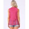 imageAllegra K Womens Fringe Vest Open Front Western 70s Outfits Faux Suede Tassel CardiganHot Pink