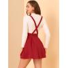 imageAllegra K Womens Halloween High Waist Brace Skirts ALine Mini Lace Up Suspender SkirtRed