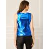 imageAllegra K Womens Halloween Shiny Top Party Club Cami Sparkly Metallic Tank TopBlue