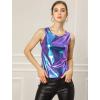 imageAllegra K Womens Halloween Shiny Top Party Club Cami Sparkly Metallic Tank TopBlue Purple