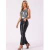 imageAllegra K Womens Halloween Shiny Top Party Club Cami Sparkly Metallic Tank TopDark Silver