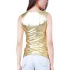 imageAllegra K Womens Halloween Shiny Top Party Club Cami Sparkly Metallic Tank TopGold