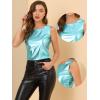 imageAllegra K Womens Halloween Shiny Top Party Club Cami Sparkly Metallic Tank TopMint Green