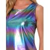 imageAllegra K Womens Halloween Shiny Top Party Club Cami Sparkly Metallic Tank TopMulticolor