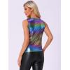 imageAllegra K Womens Halloween Shiny Top Party Club Cami Sparkly Metallic Tank TopMulticolor