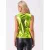 imageAllegra K Womens Halloween Shiny Top Party Club Cami Sparkly Metallic Tank TopMustard Green