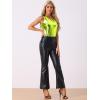 imageAllegra K Womens Halloween Shiny Top Party Club Cami Sparkly Metallic Tank TopMustard Green