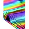 imageAllegra K Womens Halloween Shiny Top Party Club Cami Sparkly Metallic Tank TopRainbow
