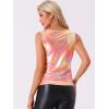 imageAllegra K Womens Halloween Shiny Top Party Club Cami Sparkly Metallic Tank TopRose Pink