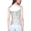 imageAllegra K Womens Halloween Shiny Top Party Club Cami Sparkly Metallic Tank TopSilver