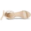 imageAllegra K Womens Kitten Heel Lace Up SandalsBeige
