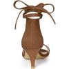 imageAllegra K Womens Kitten Heel Lace Up SandalsBrown
