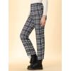 imageAllegra K Womens Plaid Pants High Waisted Vintage Tartan Checkered Cropped Casual Work PantsBlack